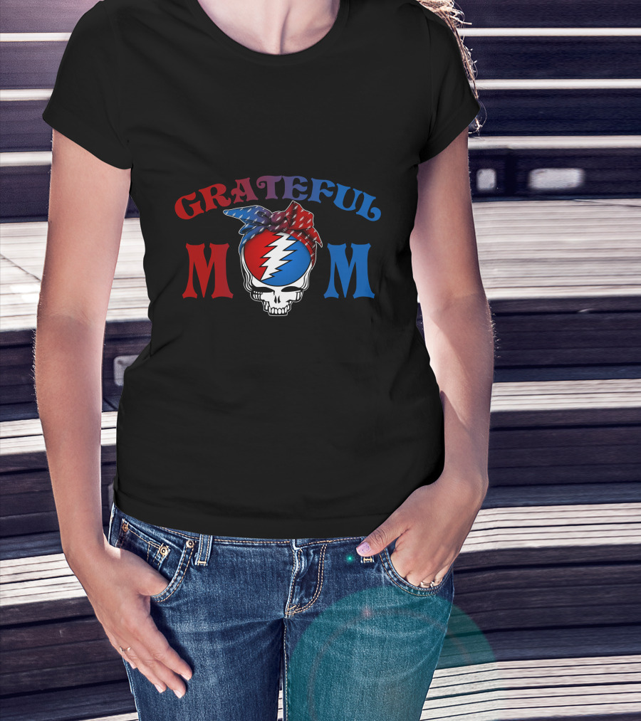 Grateful Dead Steal Your Face Skull Grateful Mom T-Shirt