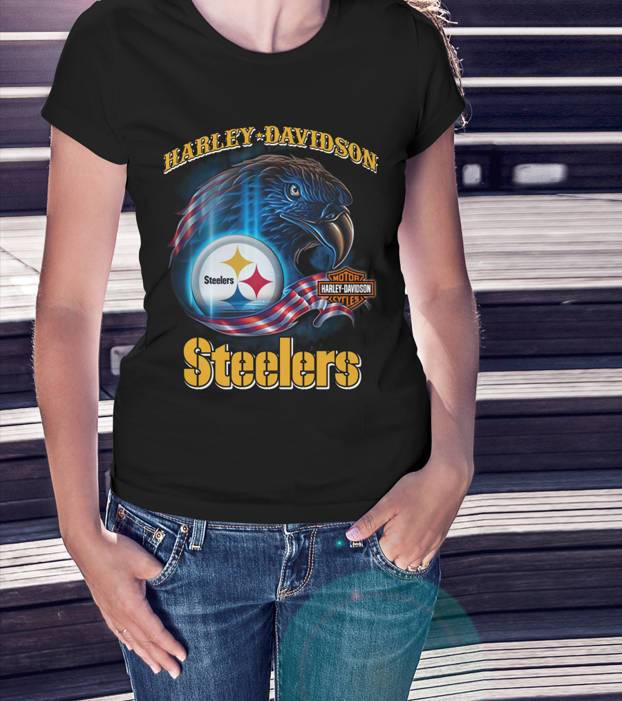 Harley Davidson Steelers Motor Cycles T-Shirt