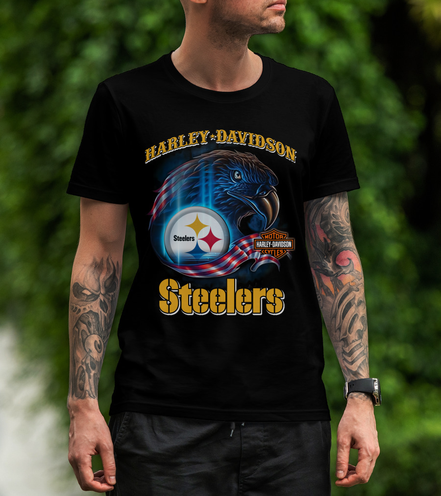 Harley Davidson Steelers Motor Cycles T-Shirt