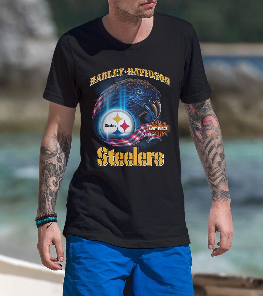 Harley Davidson Steelers Motor Cycles T-Shirt