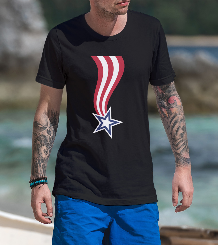 All American Flag Ribbon Star T-Shirt