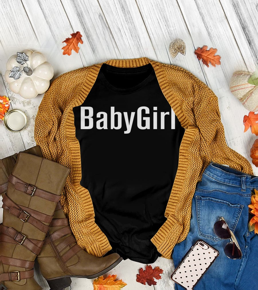 Babygirl Text Bold White Letters T-Shirt
