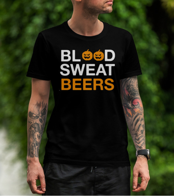 Blood Sweat Beers Halloween Pumpkins T-Shirt