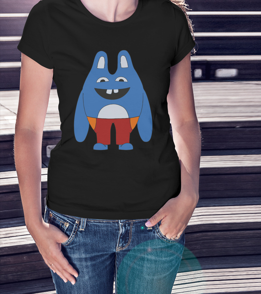 Broad City Blue Cartoon Character In Red Shorts T-Shirt