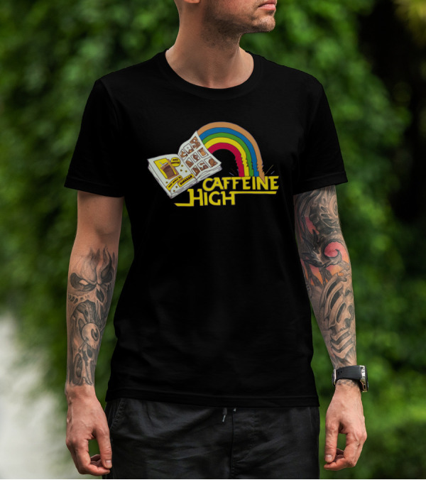 Caffeine High Retro Rainbow Comic Book T-Shirt