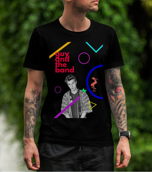 Guy And The Band Geometric Neon Elements T-Shirt