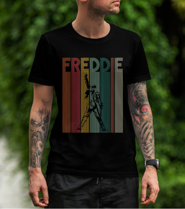 Retro Freddie Mercury Stripes Legend T-Shirt