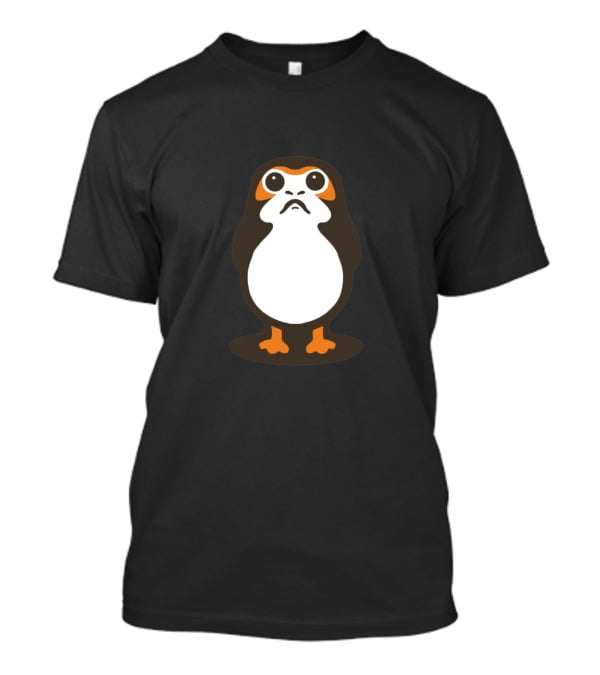 Retro Galactic Penguin Meets Porg T-Shirt
