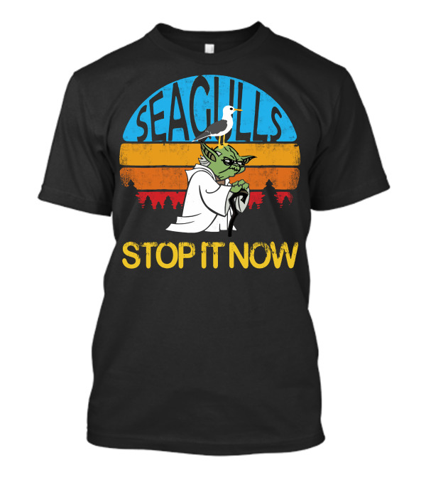 Seagulls Stop It Now Retro Vintage Yoda T-Shirt