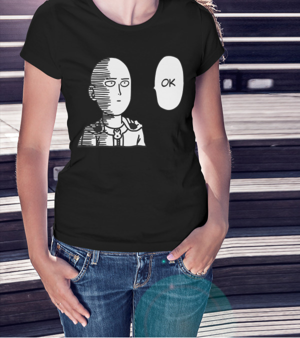 Saitama OK Manga Style Face Expression T-Shirt