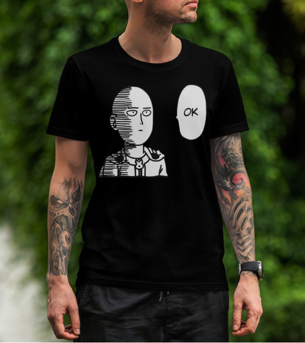 Saitama OK Manga Style Face Expression T-Shirt