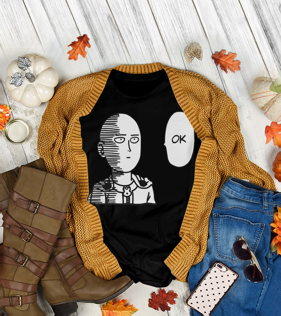 Saitama OK Manga Style Face Expression T-Shirt