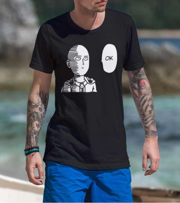 Saitama OK Manga Style Face Expression T-Shirt