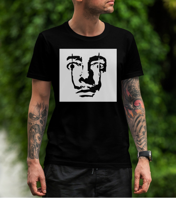 Salvador Dali Face Surrealist Artist Iconic Portrait Elements T-Shirt