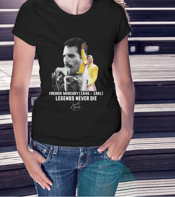 Freddie Mercury 1946-1991 Legends Never Die Signature T-Shirt