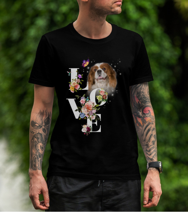 LOVE Spaniel Floral Butterfly Magic T-Shirt