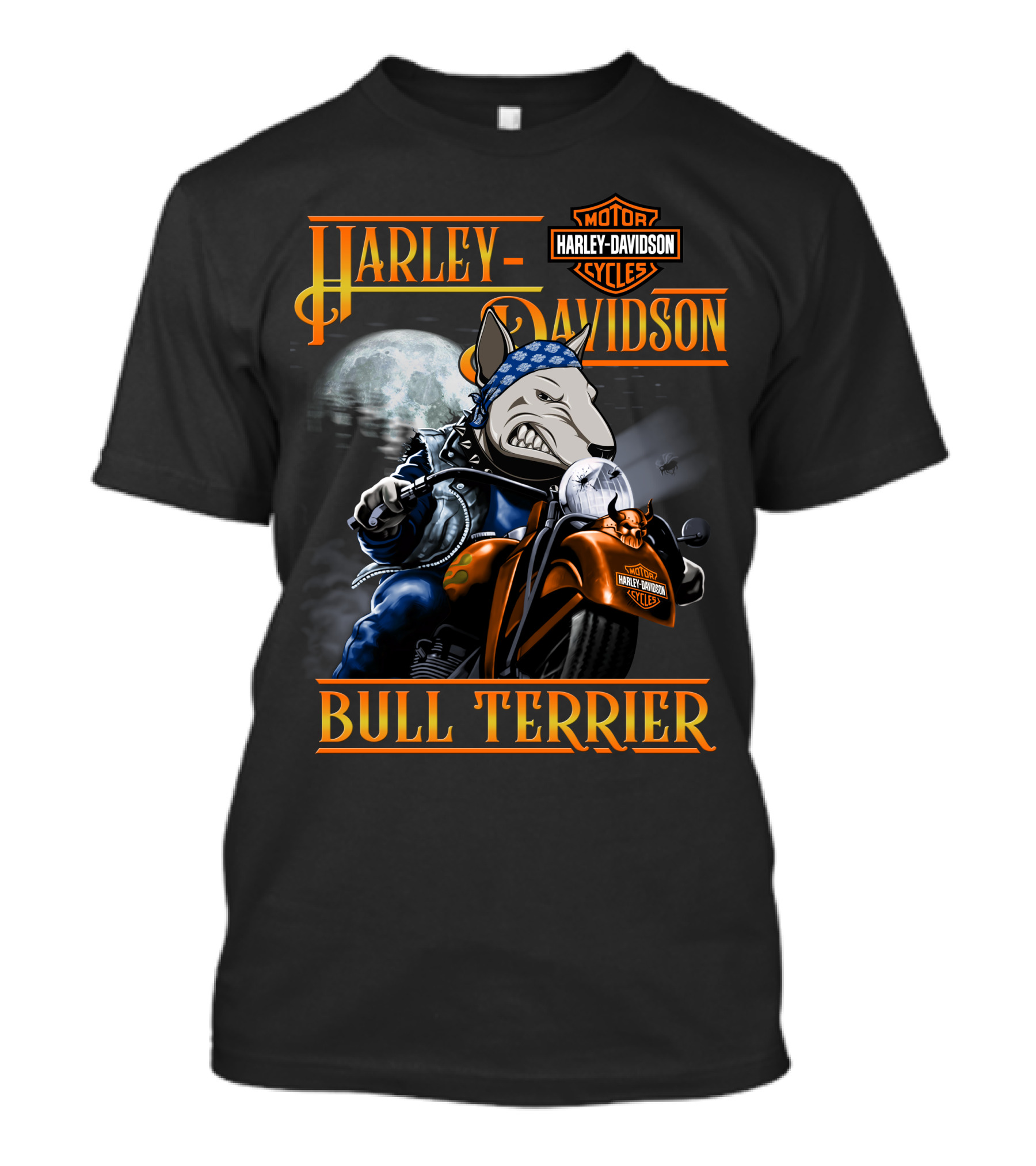 Harley Davidson Bull Terrier Motorcycles T-Shirt