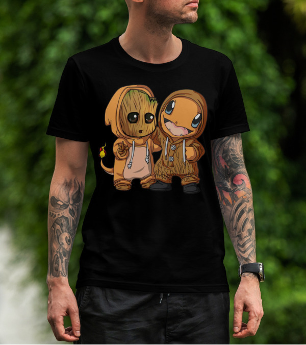 Groot And Charmander Crossover Hoodie Mashup T-Shirt
