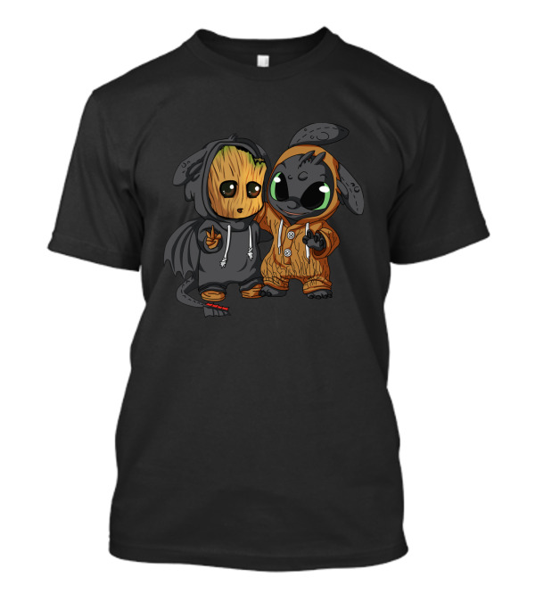 Groot And Toothless Crossover Hoodie Characters T-Shirt