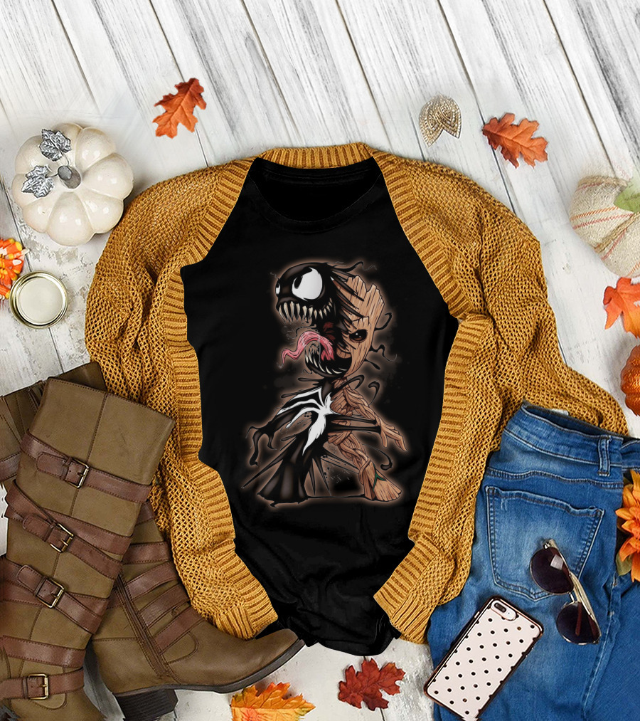 Groot Venom Mashup Symbiotic Fusion Character T-Shirt