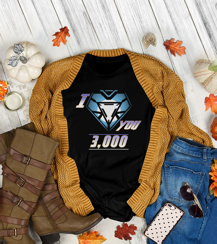 I Love You 3000 Arc Reactor Heart Avengers Iron Man T-Shirt