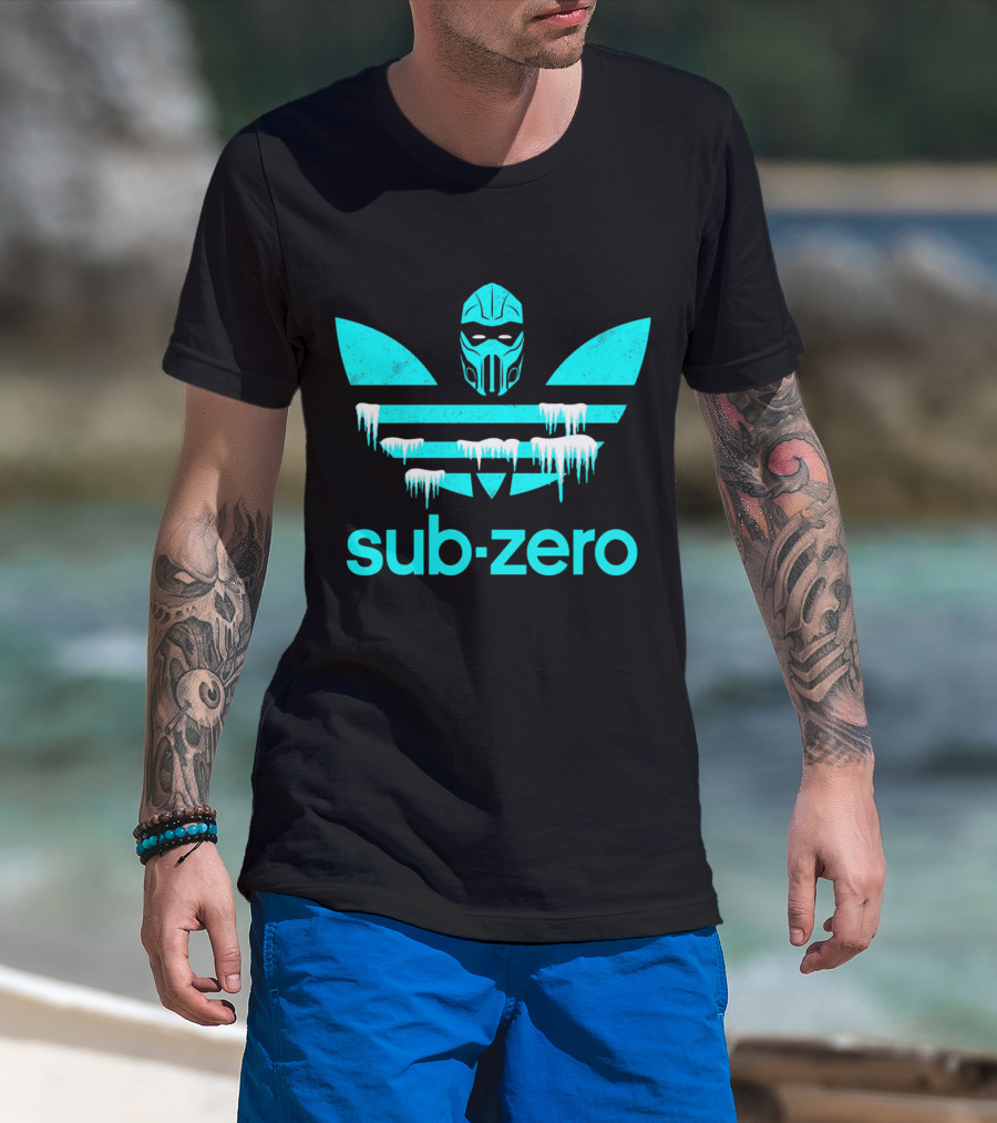 Mortal Kombat Sub-Zero Logo Frozen Mask Iconic Crossover T-Shirt
