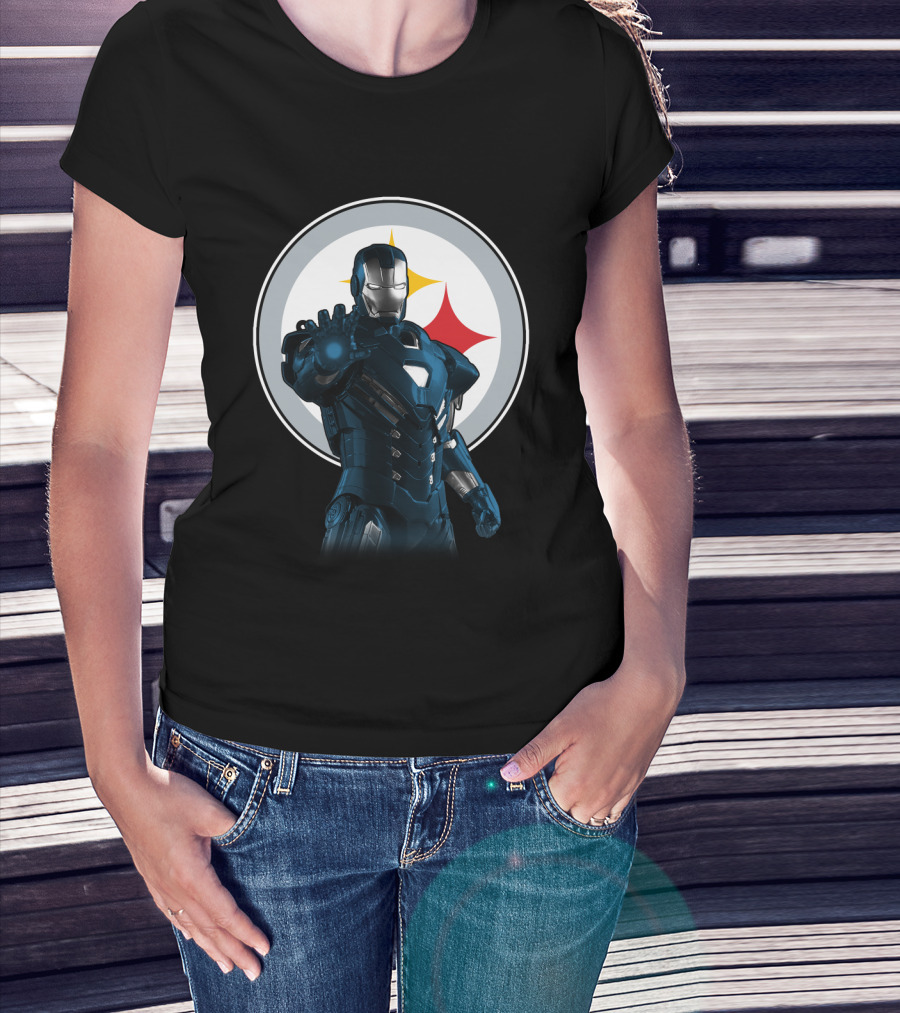Iron Man Pittsburgh Steelers Friends Crossover T-Shirt