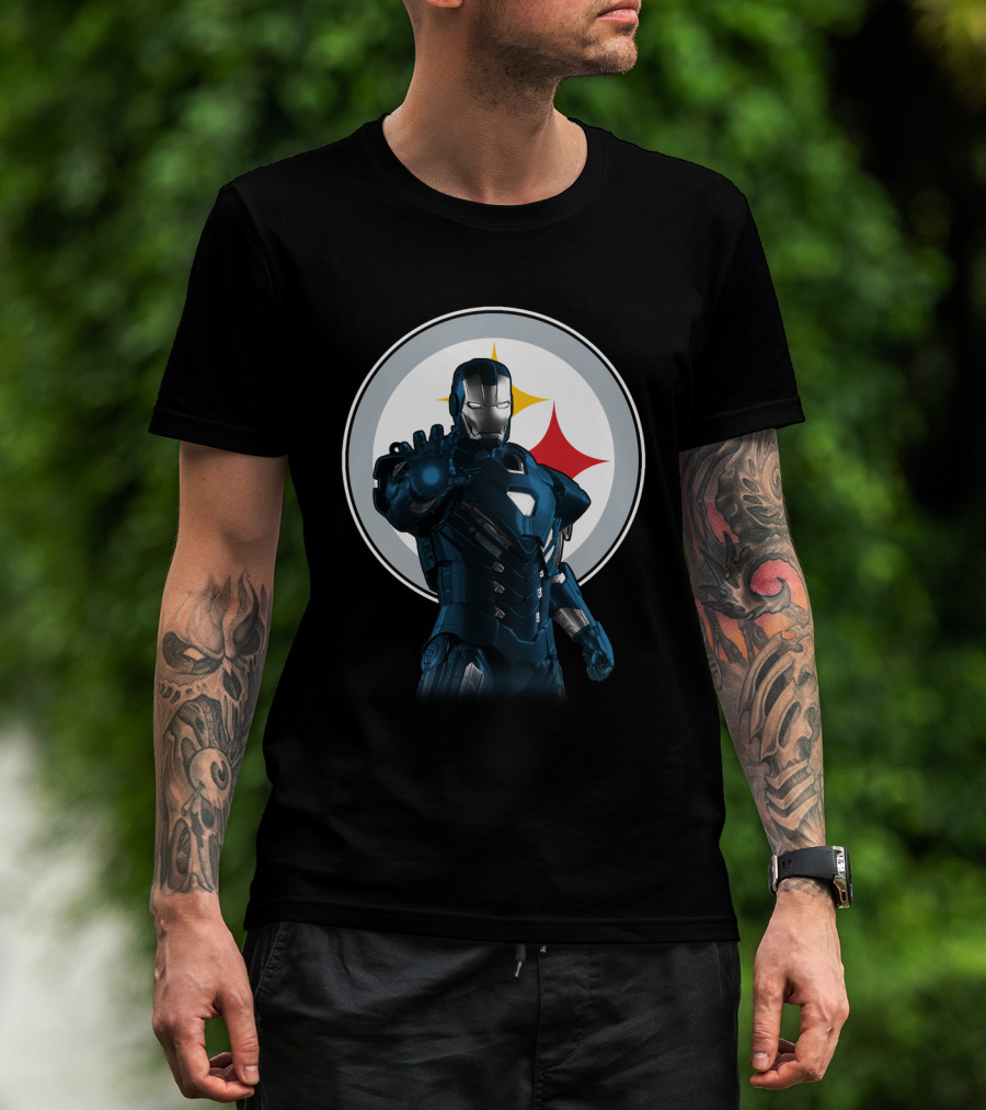 Iron Man Pittsburgh Steelers Friends Crossover T-Shirt