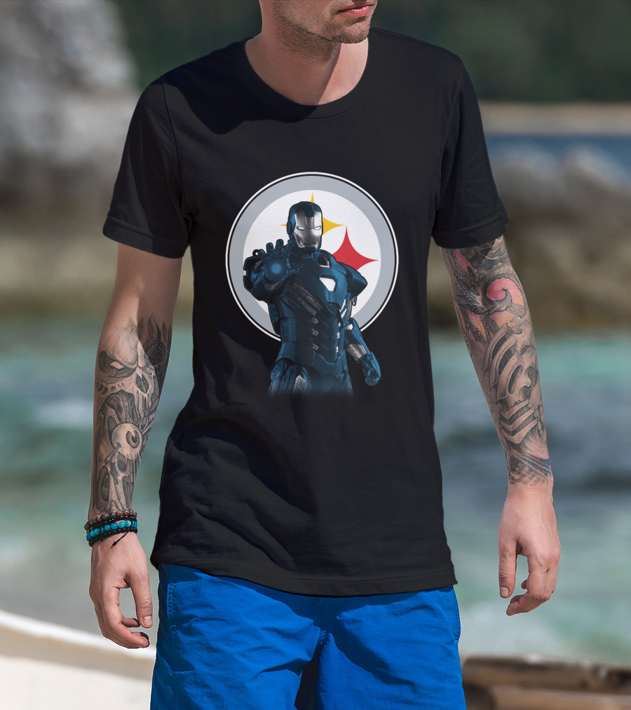 Iron Man Pittsburgh Steelers Friends Crossover T-Shirt