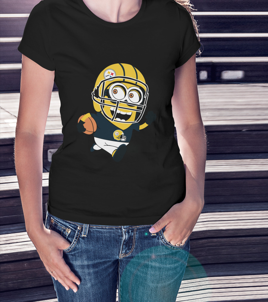 Pittsburgh Steelers Football Minion In Black And Gold Helmet T-Shirt