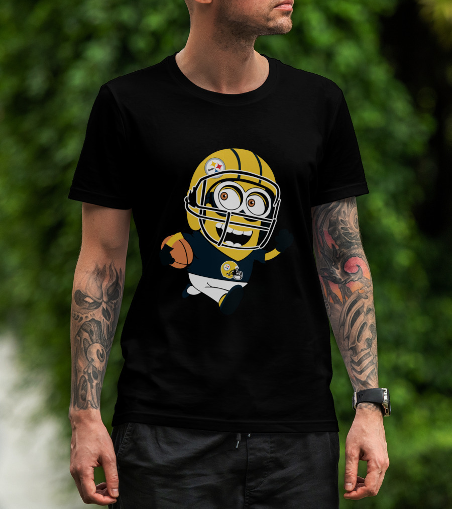 Pittsburgh Steelers Football Minion In Black And Gold Helmet T-Shirt