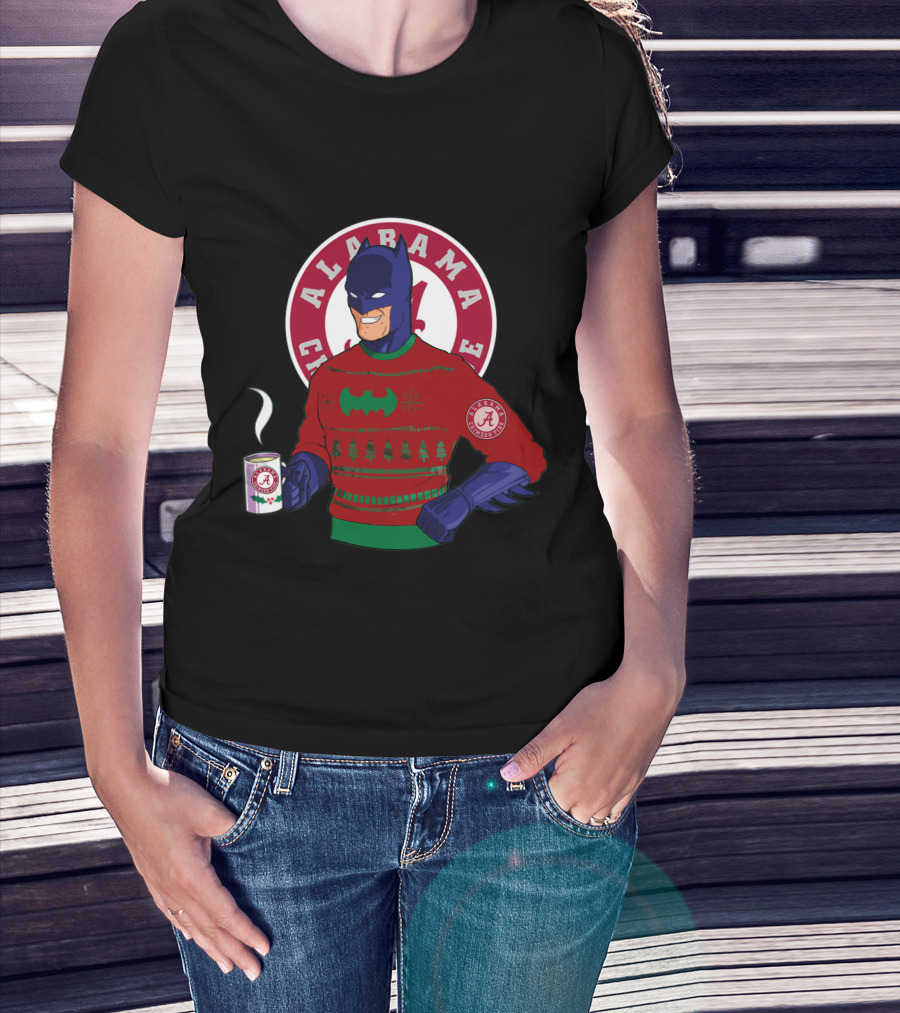 Alabama Crimson Tide Batman Ugly Christmas Sweater Holiday Mug T-Shirt