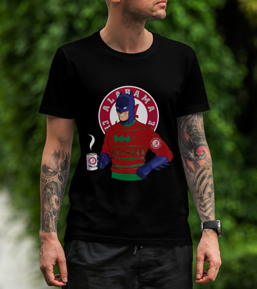 Alabama Crimson Tide Batman Ugly Christmas Sweater Holiday Mug T-Shirt