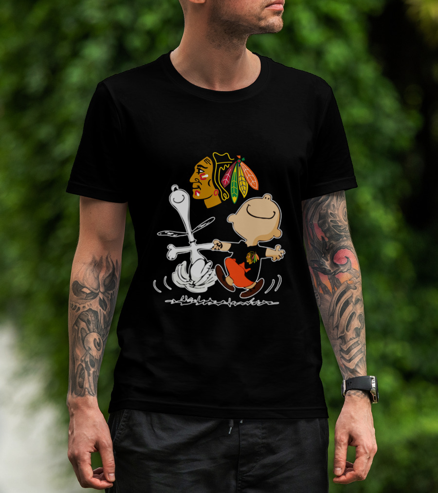 Chicago Blackhawks Peanuts Dancing Celebration T-Shirt