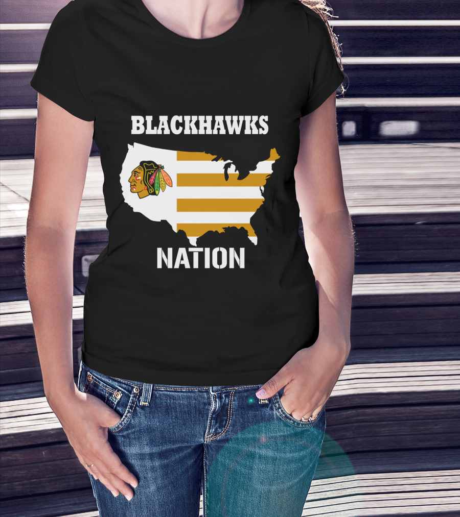 Blackhawks Nation Usa T-Shirt
