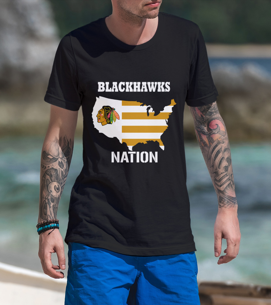 Blackhawks Nation Usa T-Shirt