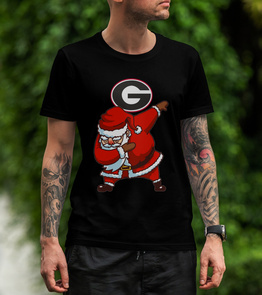 Georgia Bulldogs Santa Dab Logo Christmas Football T-Shirt