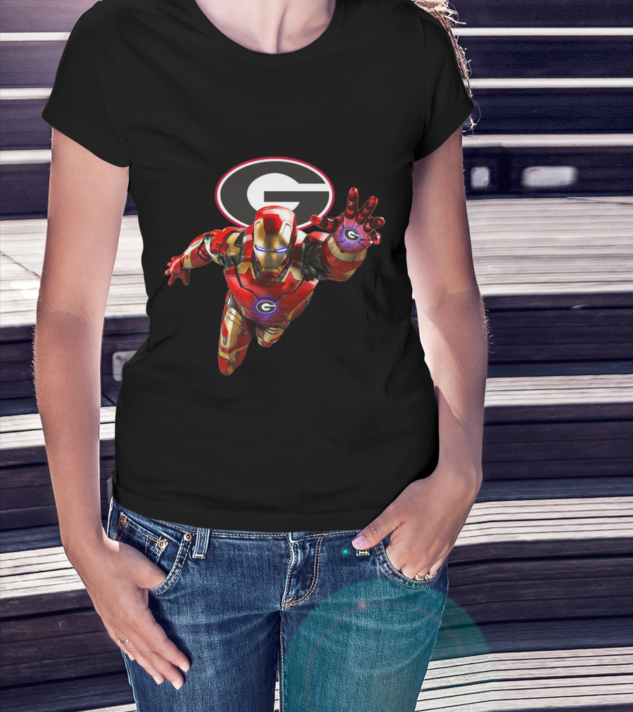 Georgia Bulldogs Iron Man Avengers Crossover T-Shirt