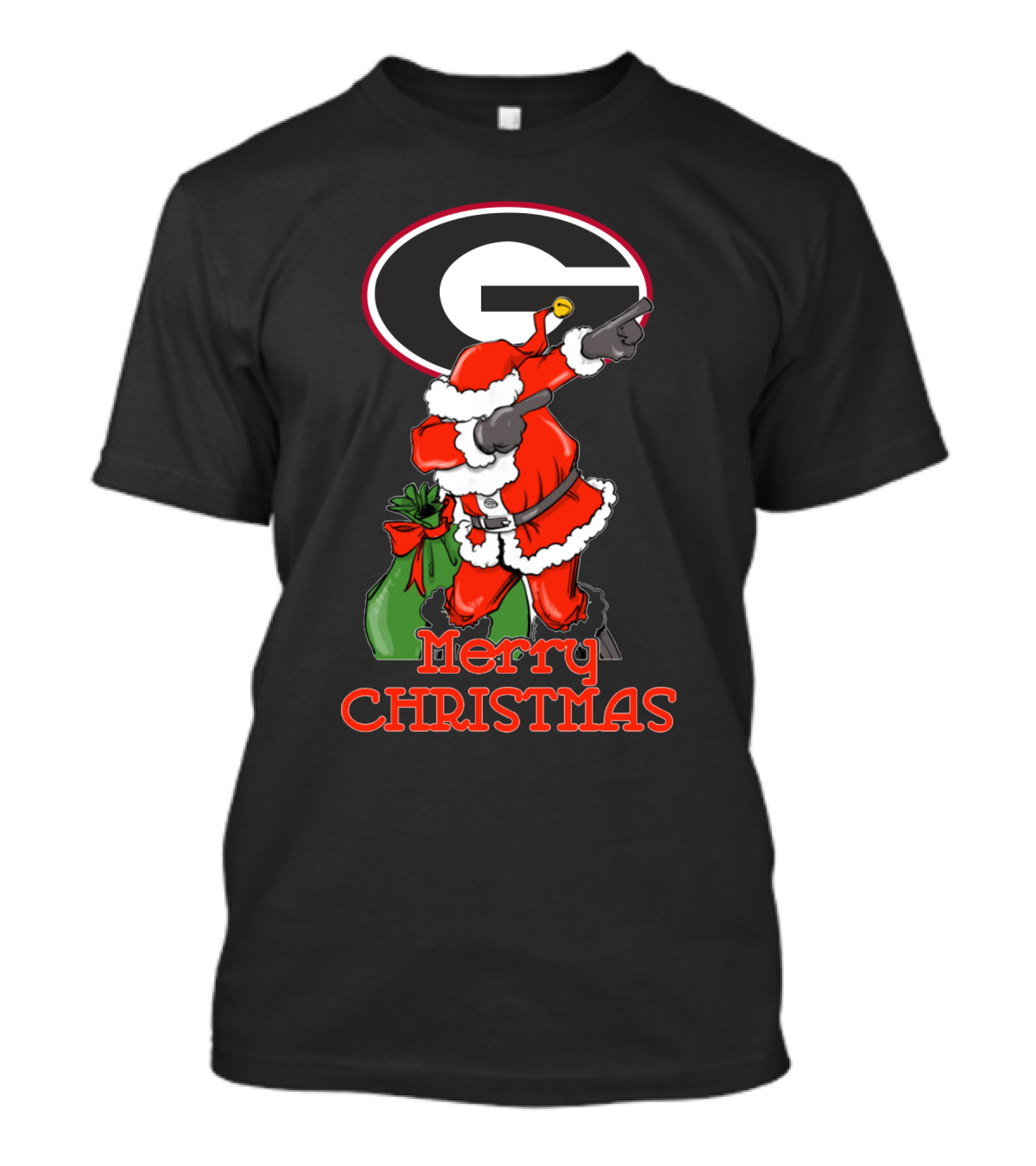 Georgia Bulldogs Merry Christmas Santa T-Shirt