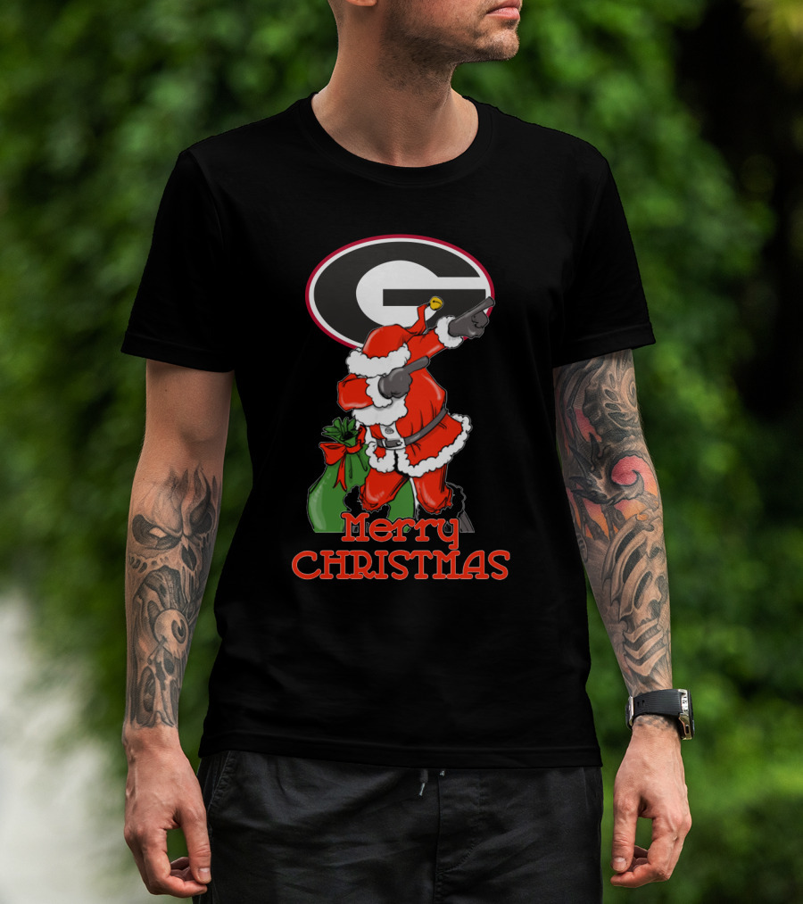 Georgia Bulldogs Merry Christmas Santa T-Shirt