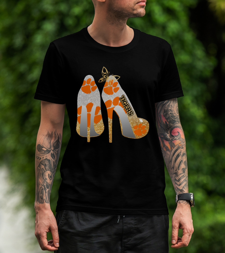 Clemson Tigers High Heel Paw Print Fashion T-Shirt