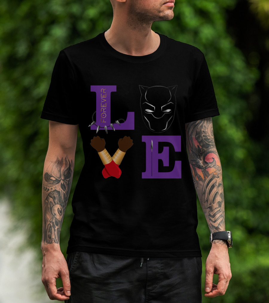 Love Forever Black Panther Wakanda Tribute T-Shirt