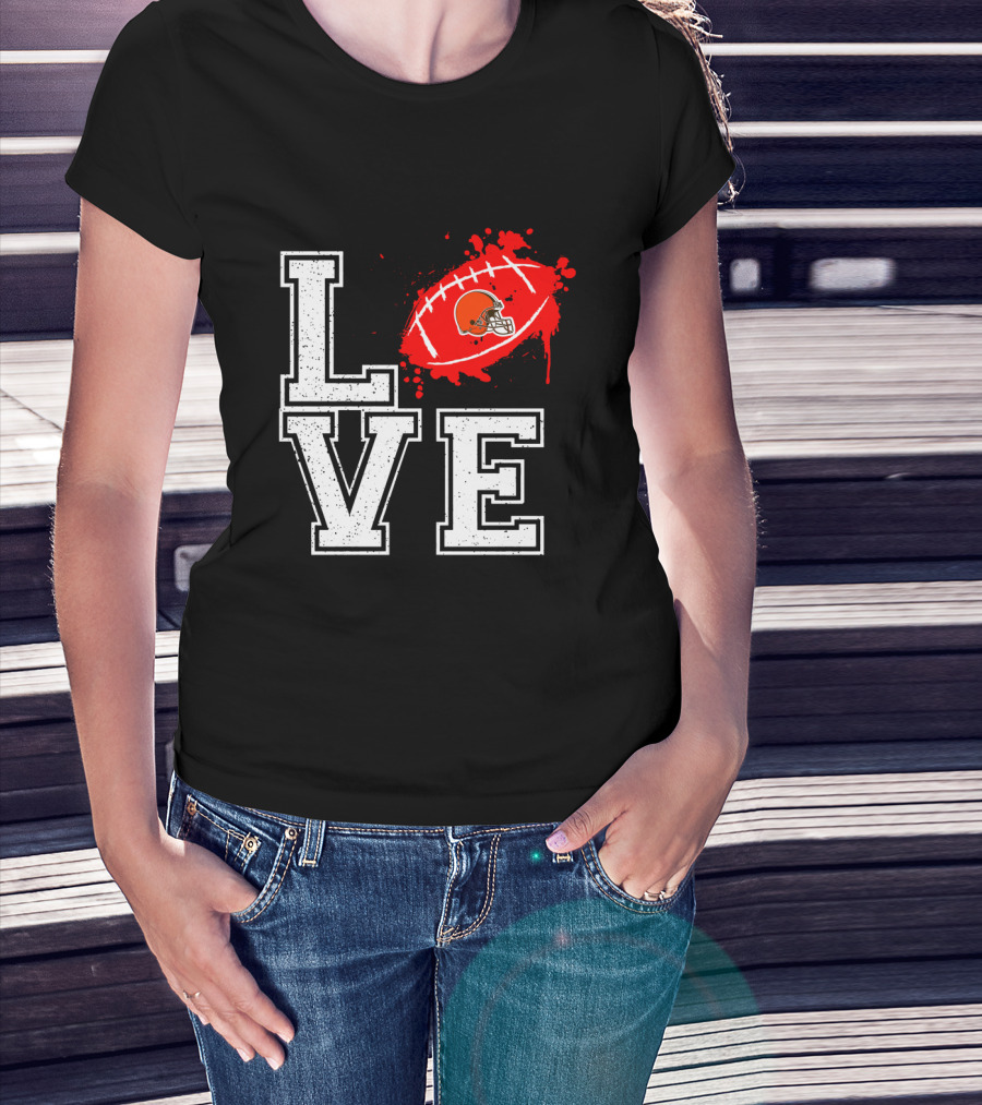 Love Cleveland Browns Football Helmet T-Shirt