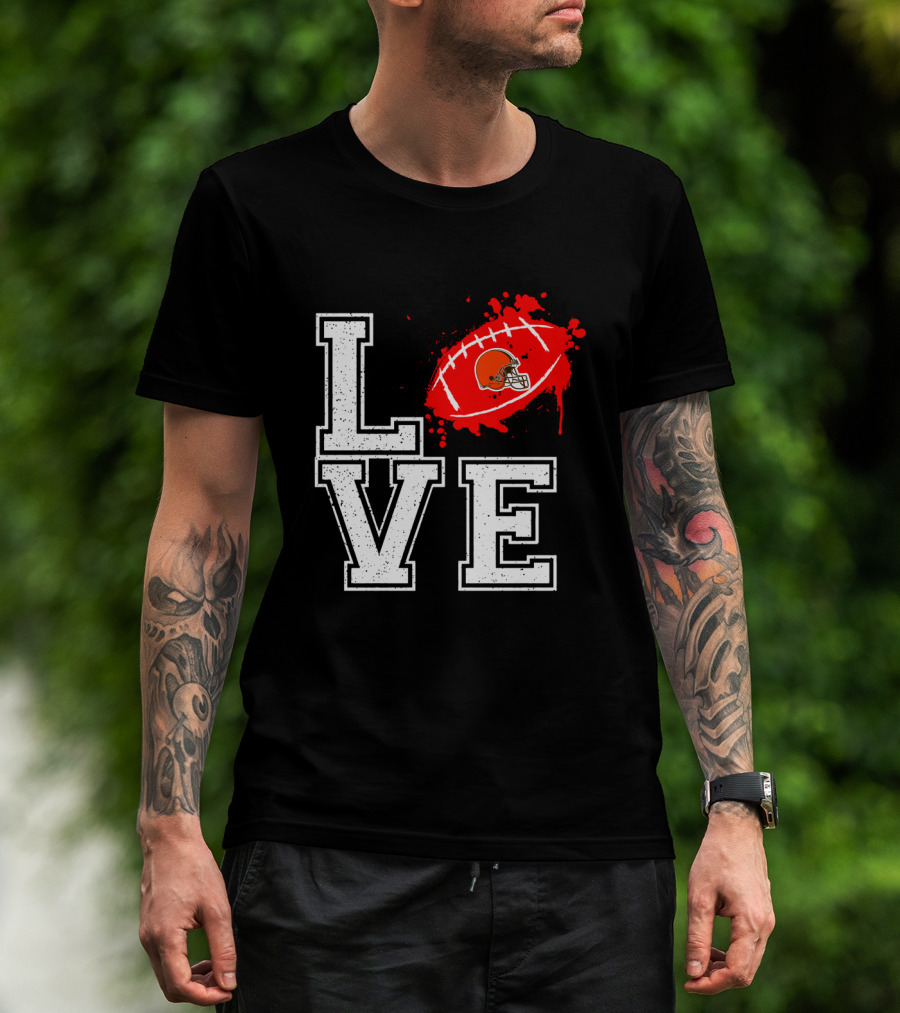 Love Cleveland Browns Football Helmet T-Shirt