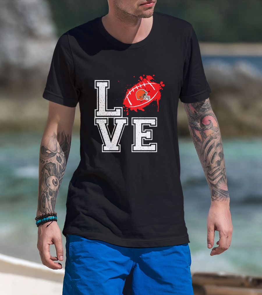 Love Cleveland Browns Football Helmet T-Shirt