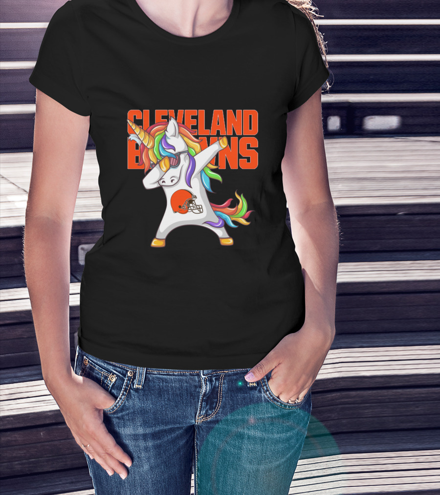 Cleveland Browns Rainbow Unicorn Football Helmet T-Shirt