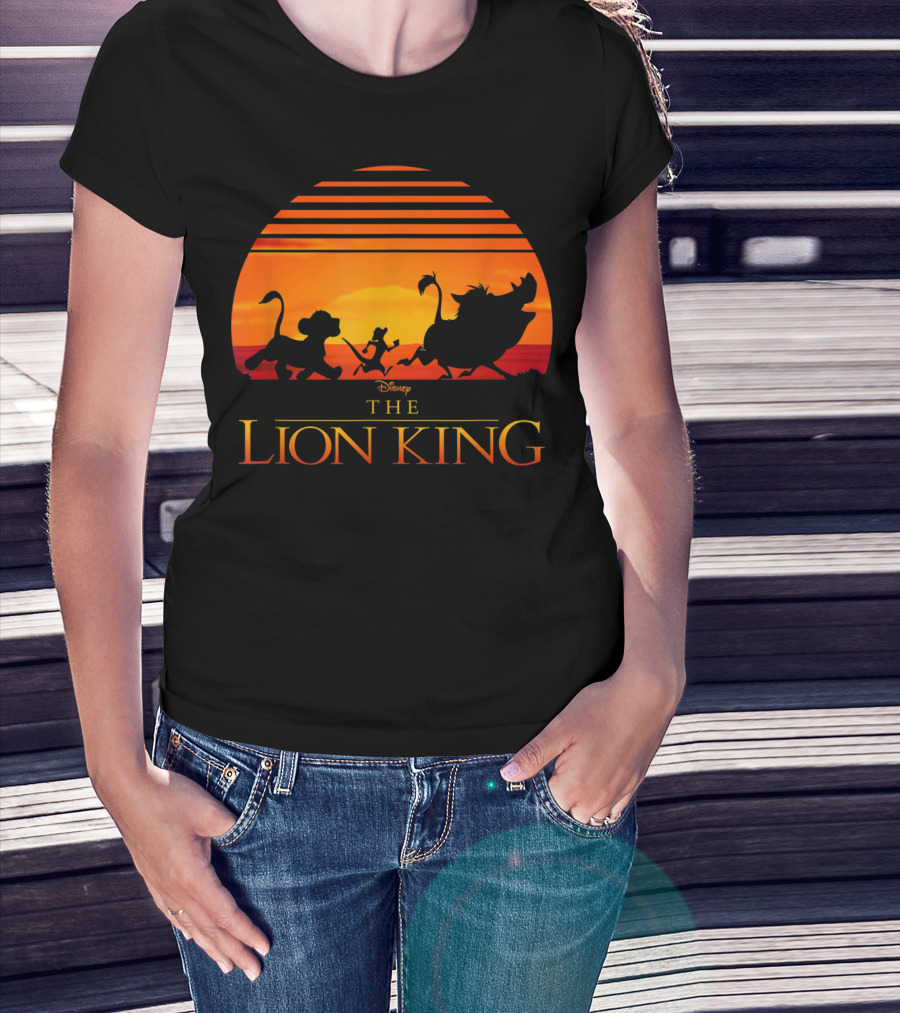 Disney The Lion King Silhouette Sunset Scene T-Shirt