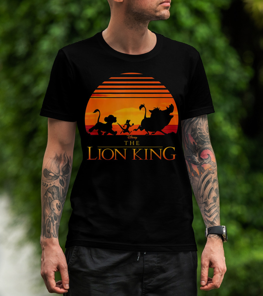 Disney The Lion King Silhouette Sunset Scene T-Shirt