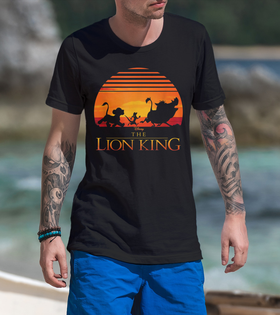 Disney The Lion King Silhouette Sunset Scene T-Shirt