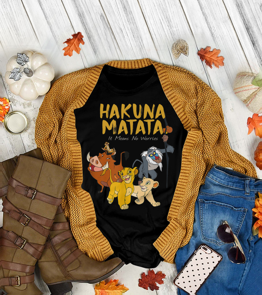 Hakuna Matata It Means No Worries Disney Films T-Shirt